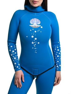Гидрокостюм для фридайвинга бирюза «Жемчуг», 5мм